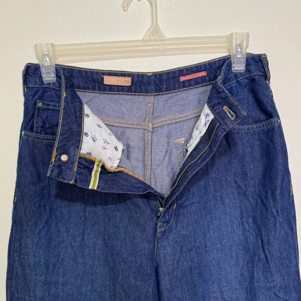 Anthropologie Pilcro Jeans The Annie High Rise Wide Leg Blue Denim Size 30 - Picture 6 of 15